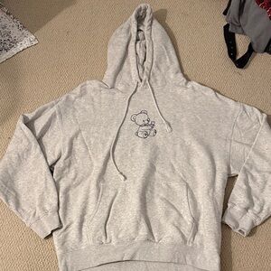 John Croft Gray Hoodie with Bear Design